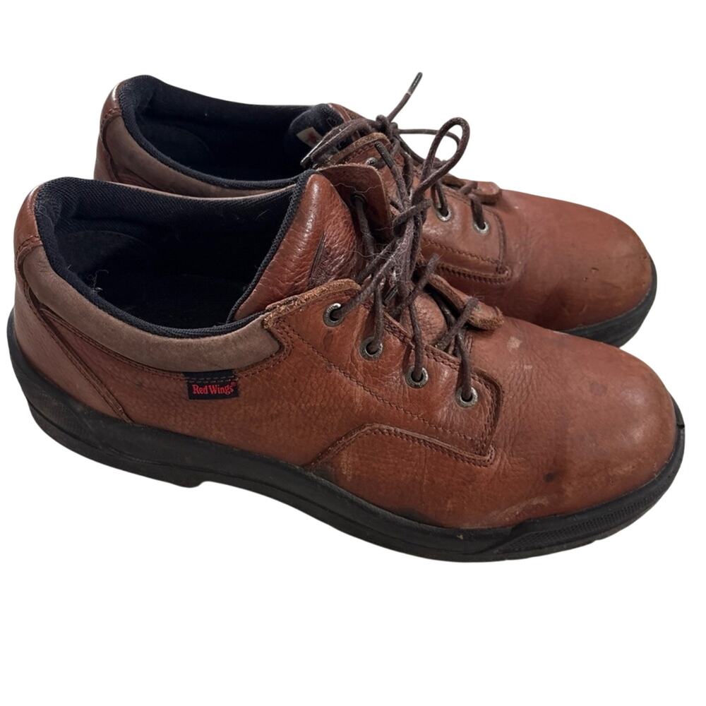 Redwing Men’s Brown Leather Loafer Steel Toe Shoes